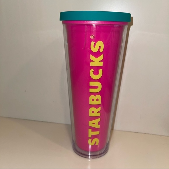 2014 Starbucks Hot Pink Tumbler Vendi Cold Cup - Picture 1 of 8